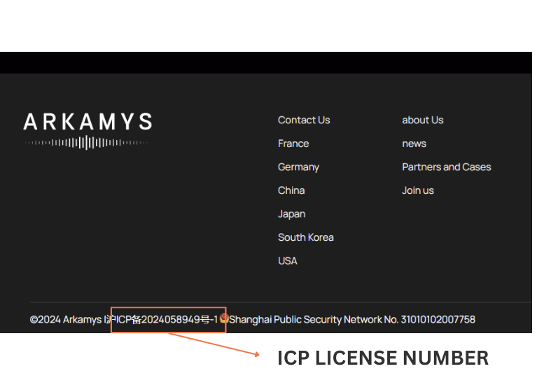 Arkamys ICP License Number Displayed on Website