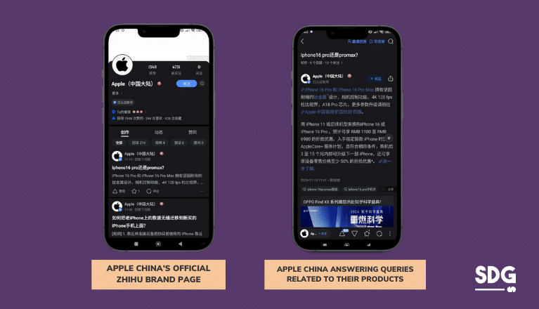 Example Zhihu Content by Apple China