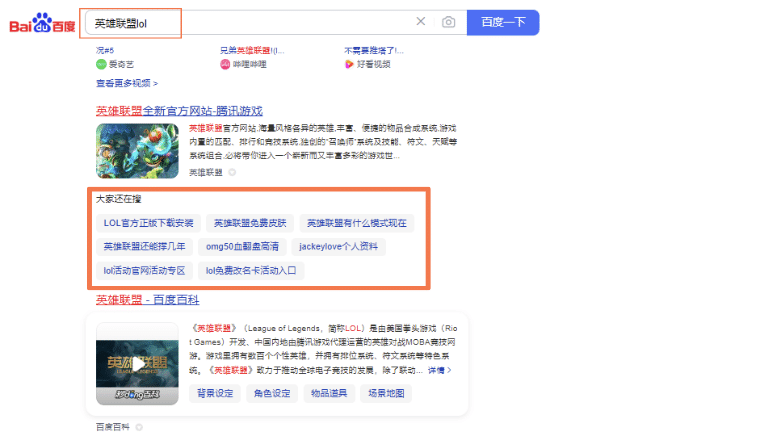 Game-Related Keywords on Baidu