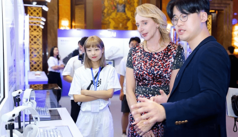 Logitech International booth at an event held in Beijing