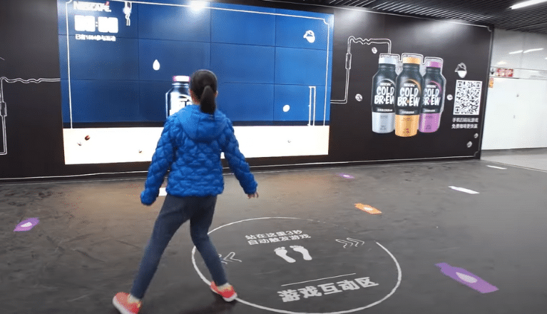 Nescafe's interactive DOOH game at Shanghai Metro Station