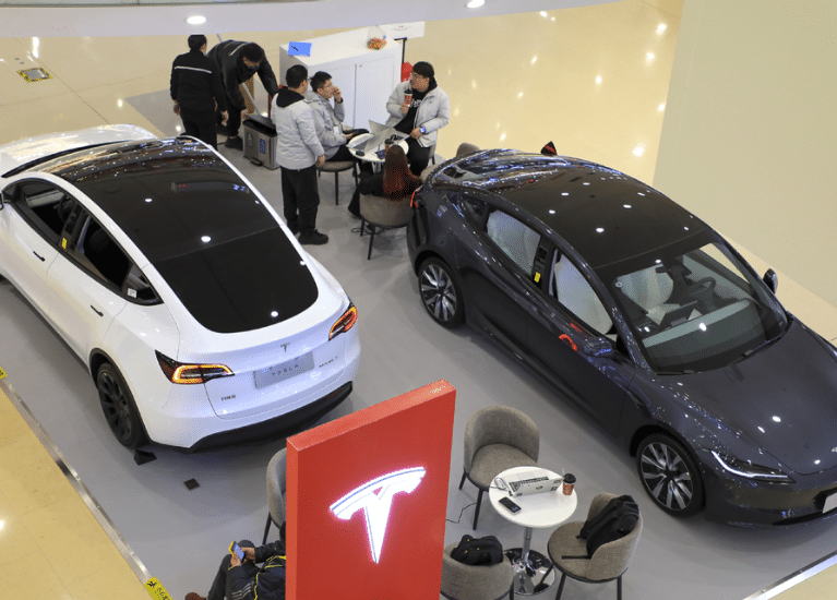 Tesla’s showroom in Shanghai, China
